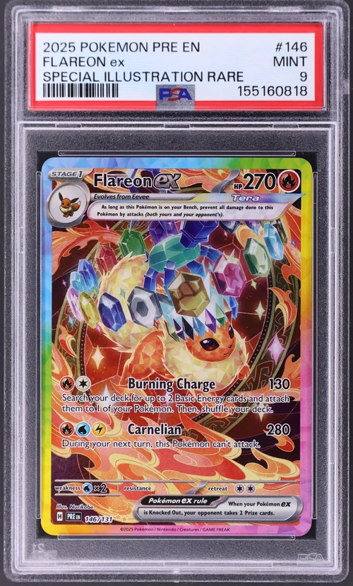 2025 Pokemon Pre En-Prismatic Evolutions #146 Flareon Ex Special Illustration Rare