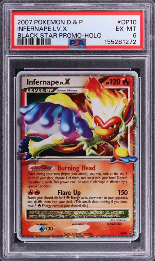 2007 Pokemon Diamond & Pearl Black Star Promo #DP10 Infernape Lv.x Holo