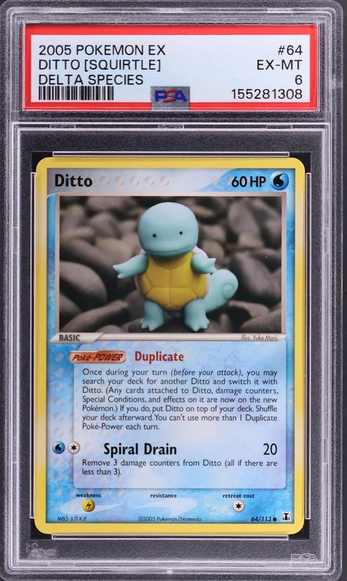 2005 Pokemon Ex Delta Species #64 Ditto [Squirtle]