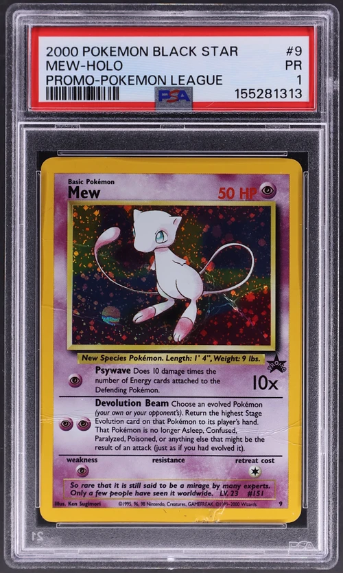 2000 Pokemon Promo Black Star #9 Mew-Holo Pokemon League