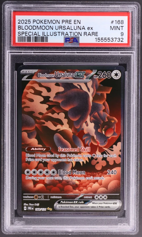2025 Pokemon Pre En-Prismatic Evolutions #168 Bloodmoon Ursaluna Ex Special Illustration Rare