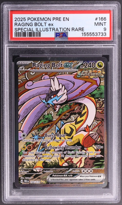 2025 Pokemon Pre En-Prismatic Evolutions #166 Raging Bolt Ex Special Illustration Rare