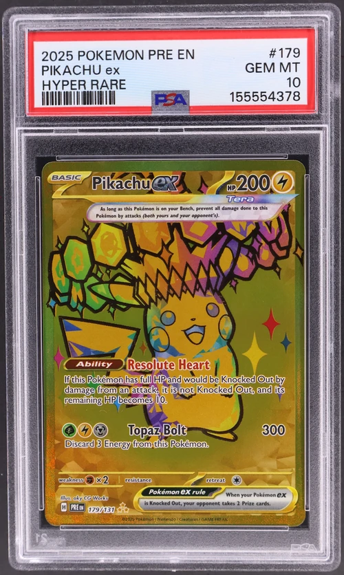2025 Pokemon Pre En-Prismatic Evolutions #179 Pikachu Ex Hyper Rare
