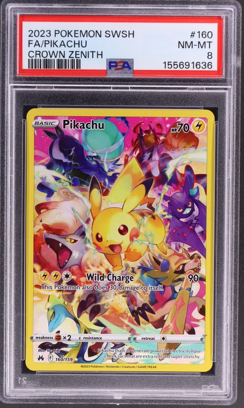 2023 Pokemon Sword and Shield Crown Zenith #160 Full Art / Pikachu