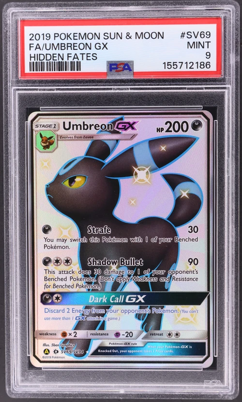 2019 Pokemon Sun & Moon Hidden Fates #SV69 Full Art / Umbreon Gx