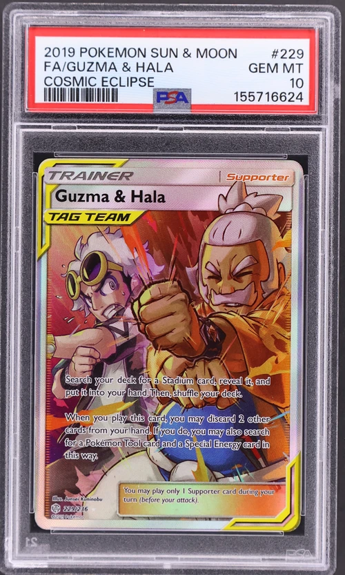 2019 Pokemon Sun & Moon Cosmic Eclipse #229 Full Art / Guzma & Hala