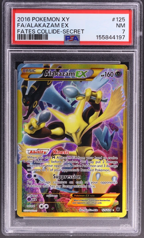 2016 Pokemon Xy Fates Collide #125 Full Art / Alakazam Ex Secret