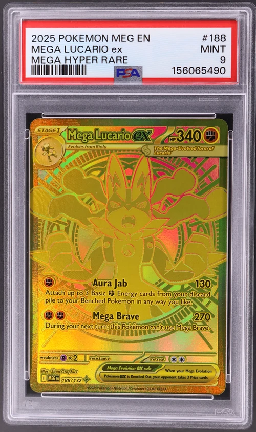 2025 Pokemon Meg En-Mega Evolution #188 Mega Lucario Ex Mega Hyper Rare