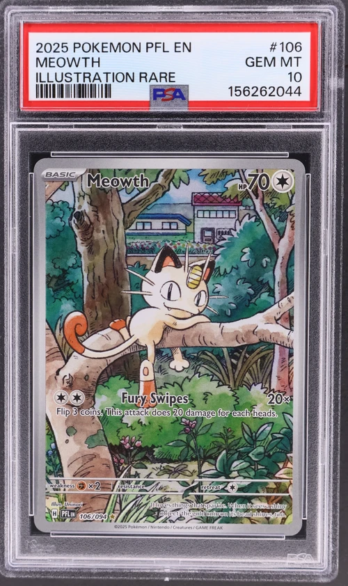 2025 Pokemon Pfl En-Phantasmal Flames #106 Meowth Illustration Rare