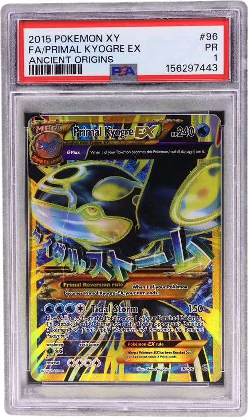2015 Pokemon Xy Ancient Origins #96 Full Art / Primal Kyogre Ex