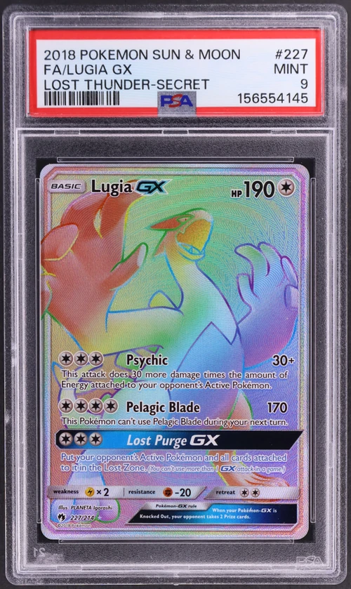 2018 Pokemon Sun & Moon Lost Thunder #227 Full Art / Lugia Gx Secret