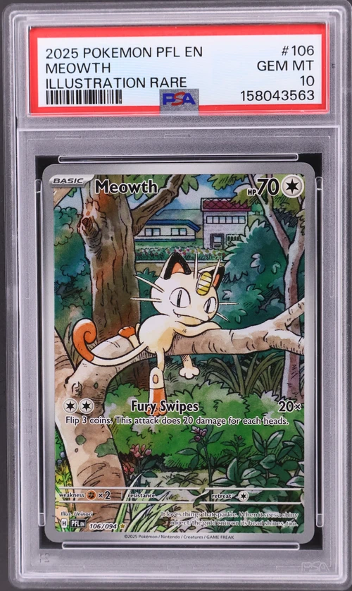 2025 Pokemon Pfl En-Phantasmal Flames #106 Meowth Illustration Rare