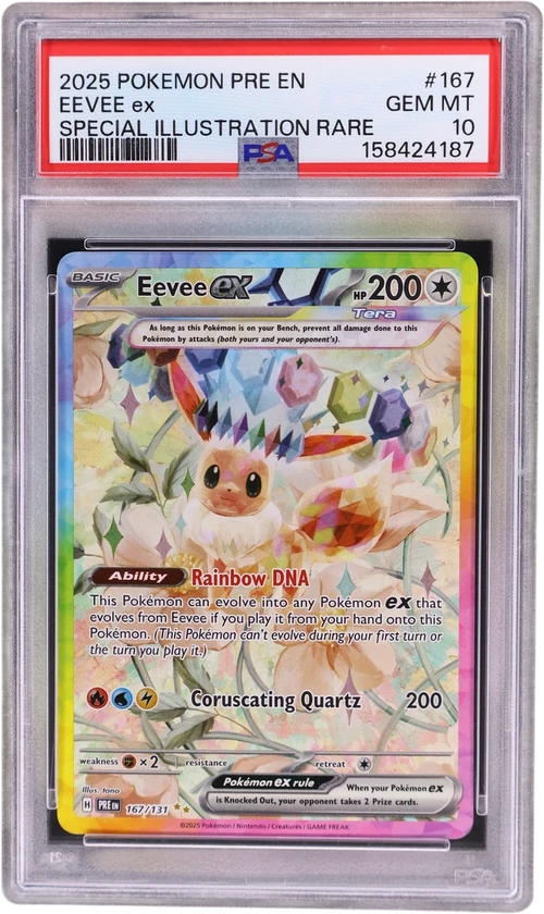 2025 Pokemon Pre En-Prismatic Evolutions #167 Eevee Ex Special Illustration Rare