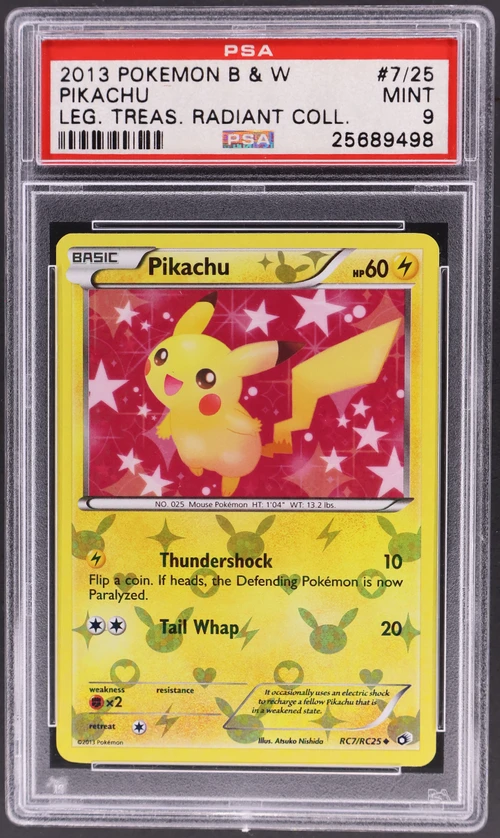 2013 Pokemon Black & White Legendary Treasures Radiant Collection #RC7 Pikachu (PSA 9)