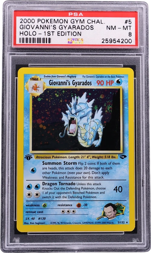 2000 Pokemon Gym Challenge #5 Giovanni's Gyarados Holo-1st Edition