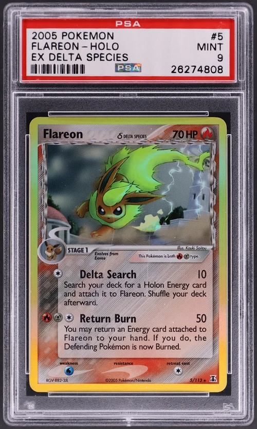 2005 Pokemon Ex Delta Species #5 Flareon-Holo