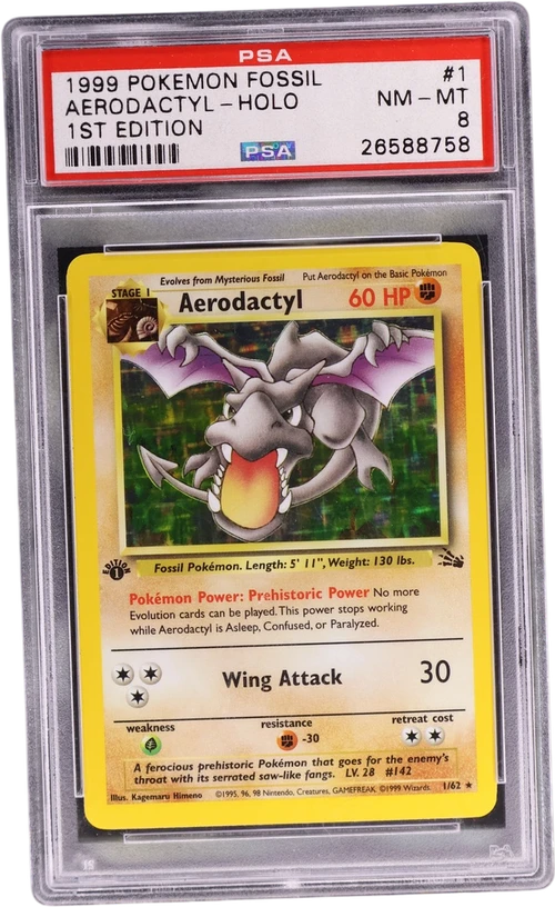 1999 Pokemon Fossil #1 Aerodactyl-Holo 1st Edition