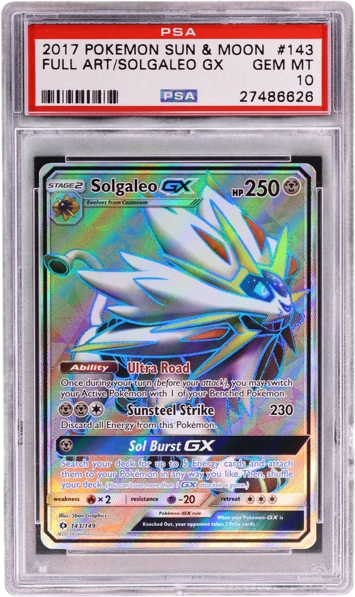2017 Pokemon Sun & Moon #143 Full Art / Solgaleo Gx