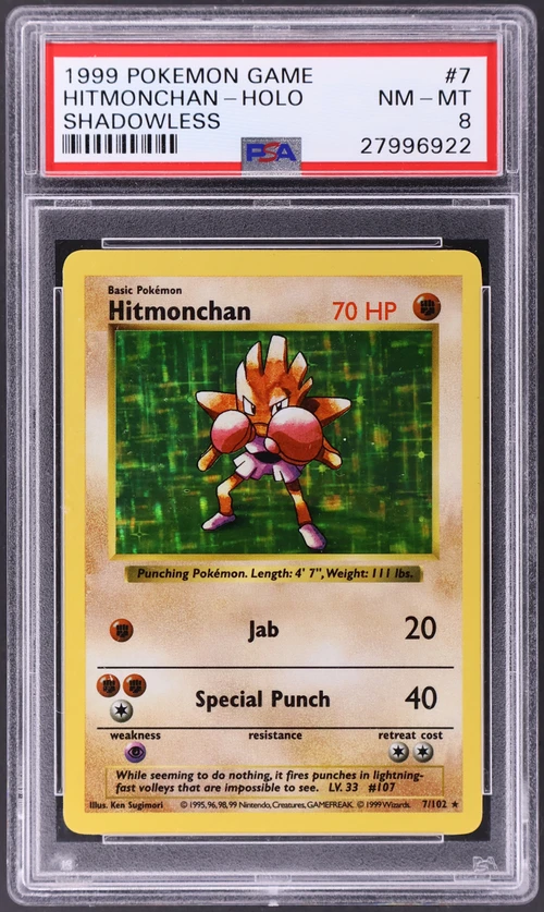 1999 Pokemon Game #7 Hitmonchan-Holo Shadowless
