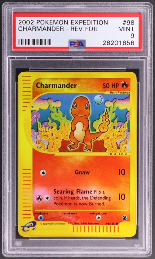 2002 Pokemon Expedition #98 Charmander-Reverse Foil (PSA 9)