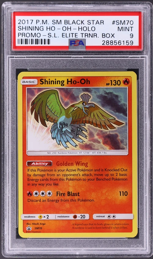 2017 Pokemon Sm Black Star Promo #SM70 Shining Ho-Oh-Holo Shining Legends Elite Trainer Box