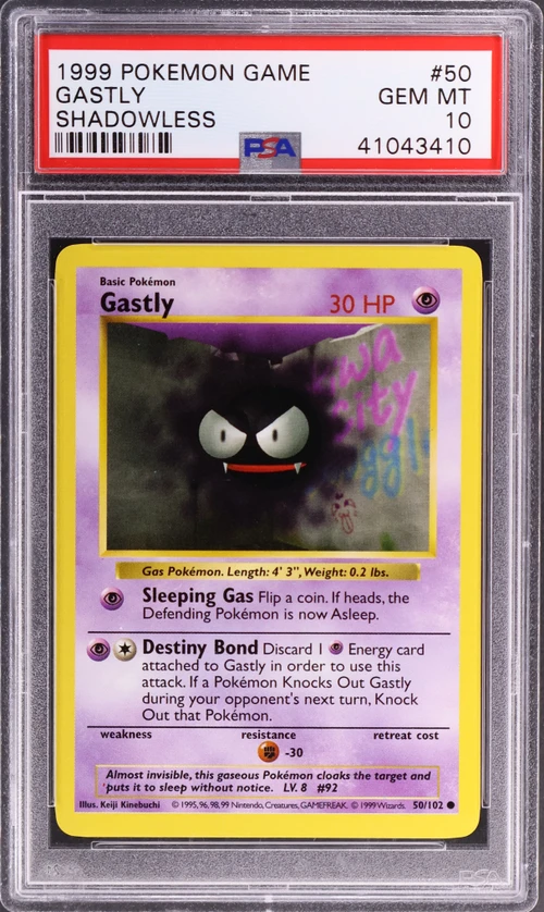 1999 Pokemon Game #50 Gastly Shadowless