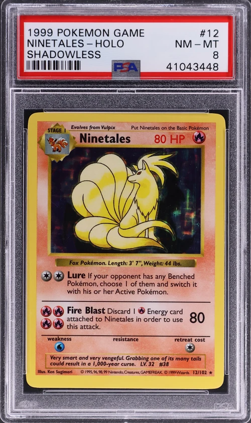 1999 Pokemon Game #12 Ninetales-Holo Shadowless