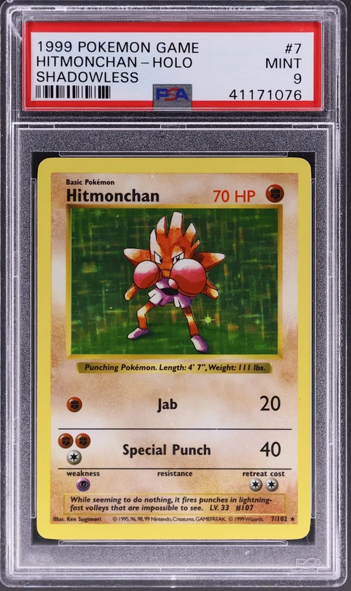 1999 Pokemon Game #7 Hitmonchan-Holo Shadowless