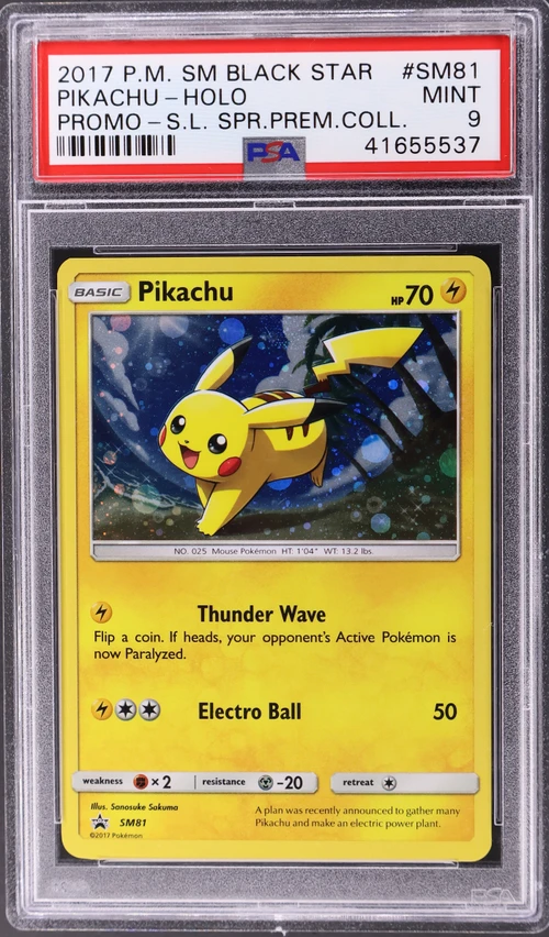 2017 Pokemon Sm Black Star Promo #SM81 Pikachu-Holo Shining Legends Super Premium Collection
