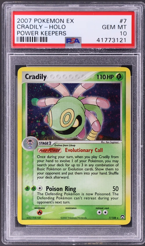 2007 Pokemon Ex Power Keepers #7 Cradily-Holo