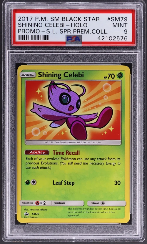 2017 Pokemon Sm Black Star Promo #SM79 Shining Celebi-Holo Shining Legends Super Premium Collection