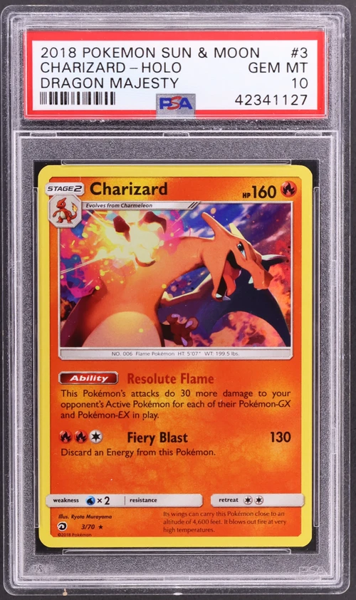 2018 Pokemon Sun & Moon Dragon Majesty #3 Charizard-Holo