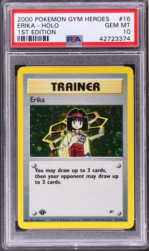 2000 Pokemon Gym Heroes #16 Erika-Holo 1st Edition