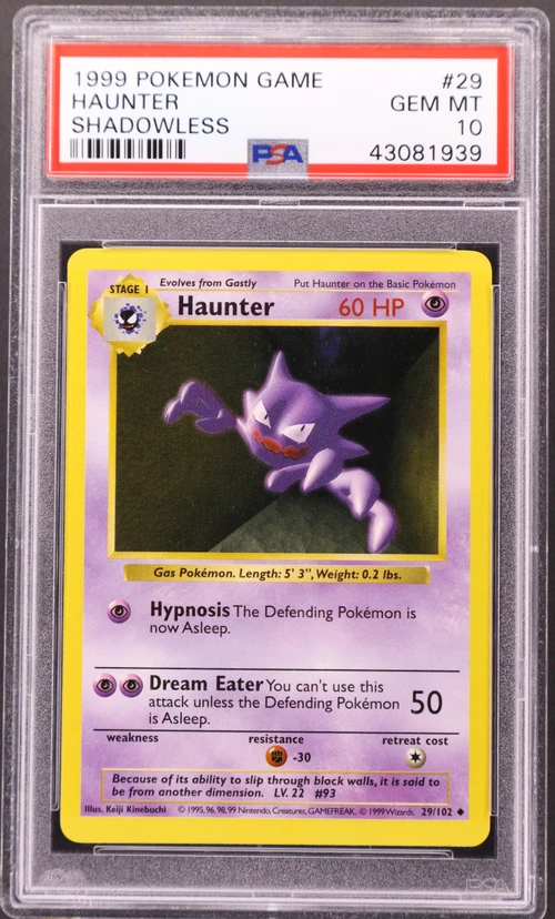 1999 Pokemon Game #29 Haunter Shadowless