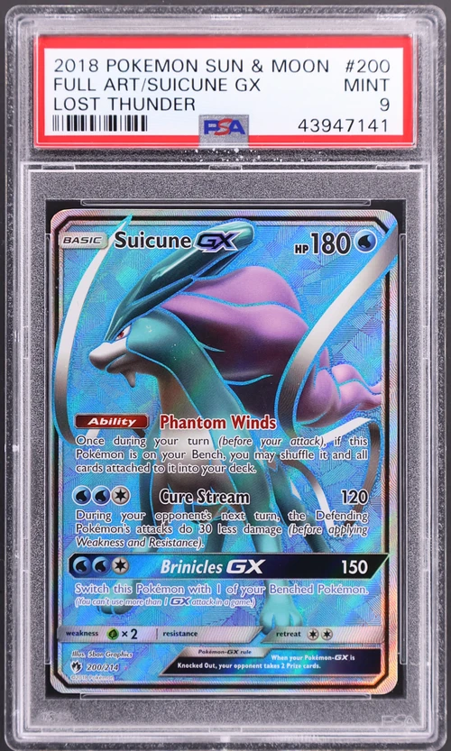 2018 Pokemon Sun & Moon Lost Thunder #200 Full Art / Suicune Gx