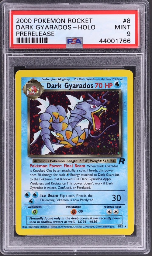 2000 Pokemon Rocket #8 Dark Gyarados-Holo Prerelease