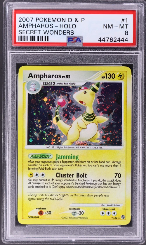 2007 Pokemon Diamond & Pearl Secret Wonders #1 Ampharos-Holo
