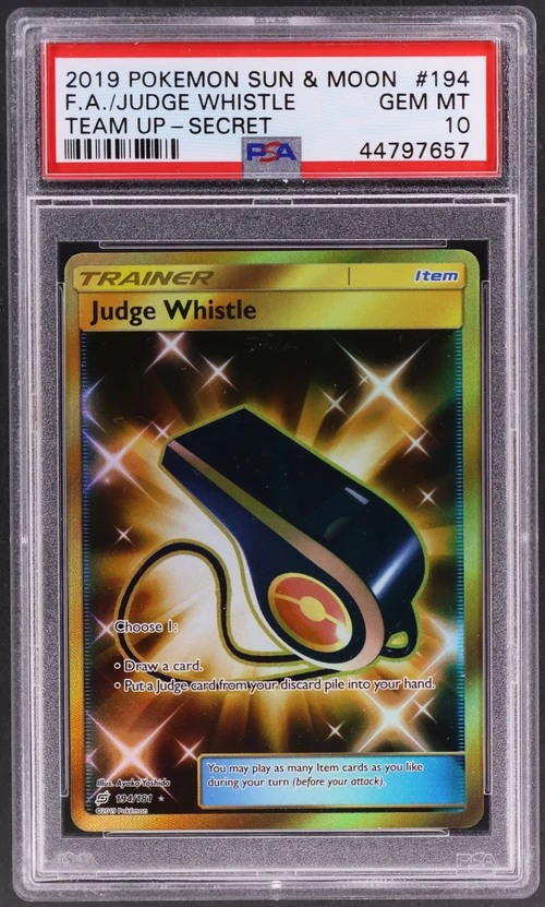 2019 Pokemon Sun & Moon Team Up #194 Full Art / Judge Whistle Secret