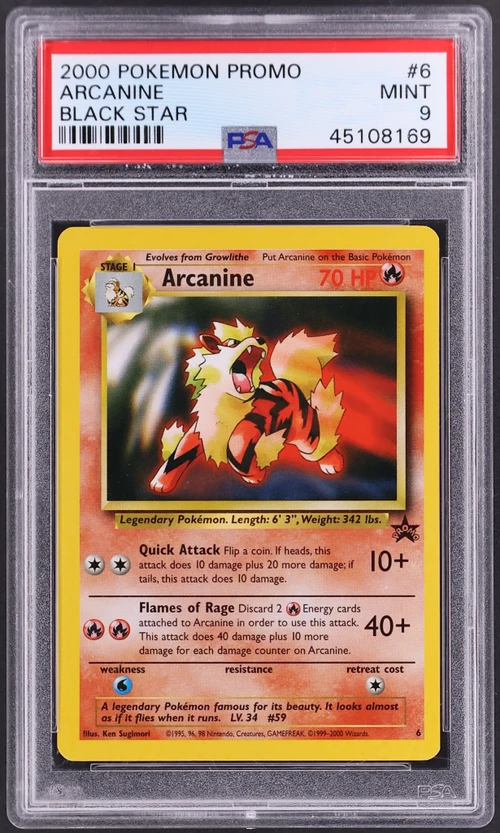 2000 Pokemon Promo Black Star #6 Arcanine Pokemon League