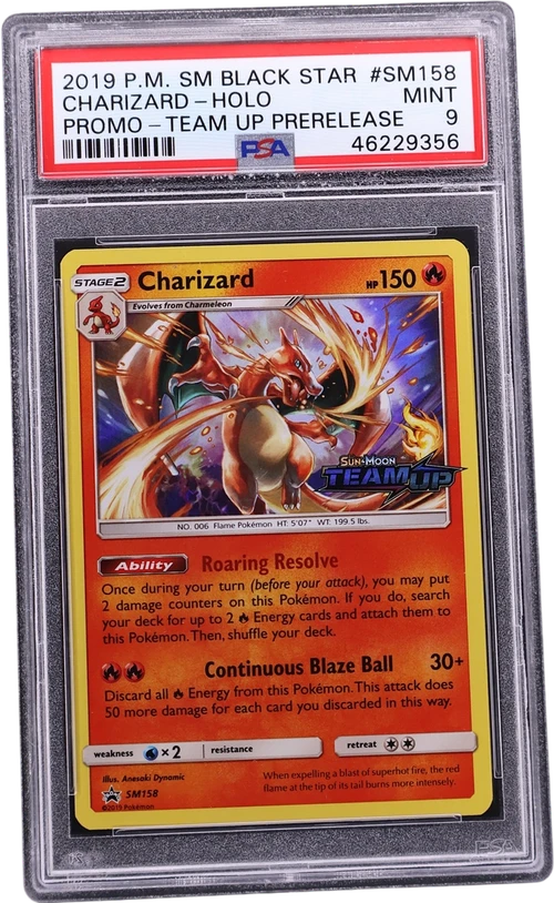 2019 Pokemon Sm Black Star Promo #SM158 Charizard-Holo Team up Prerelease