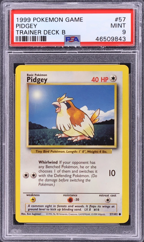 1999 Pokemon Game #57 Pidgey Trainer Deck B