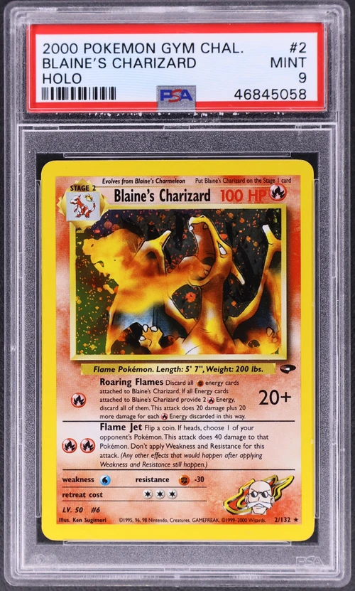 2000 Pokemon Gym Challenge #2 Blaine's Charizard Holo (PSA 9)