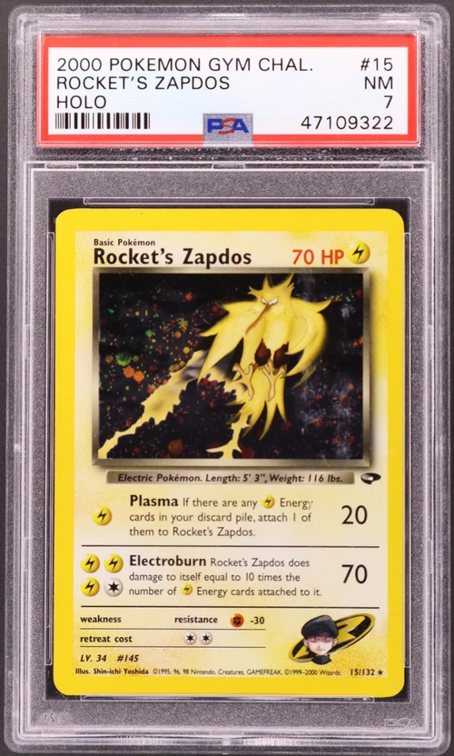 2000 Pokemon Gym Challenge #15 Rocket's Zapdos Holo