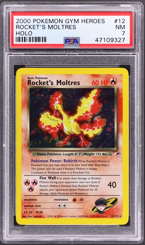 2000 Pokemon Gym Heroes #12 Rocket's Moltres Holo