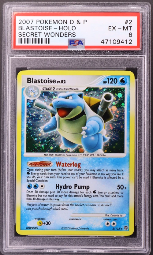 2007 Pokemon Diamond & Pearl Secret Wonders #2 Blastoise-Holo