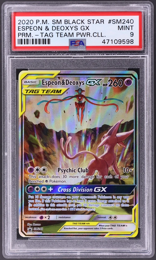 2020 Pokemon Sm Black Star Promo #SM240 Espeon & Deoxys Gx Tag Team Powers Collection