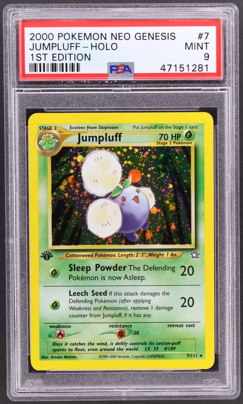 2000 Pokemon Neo Genesis 1st Edition #7 Jumpluff-Holo
