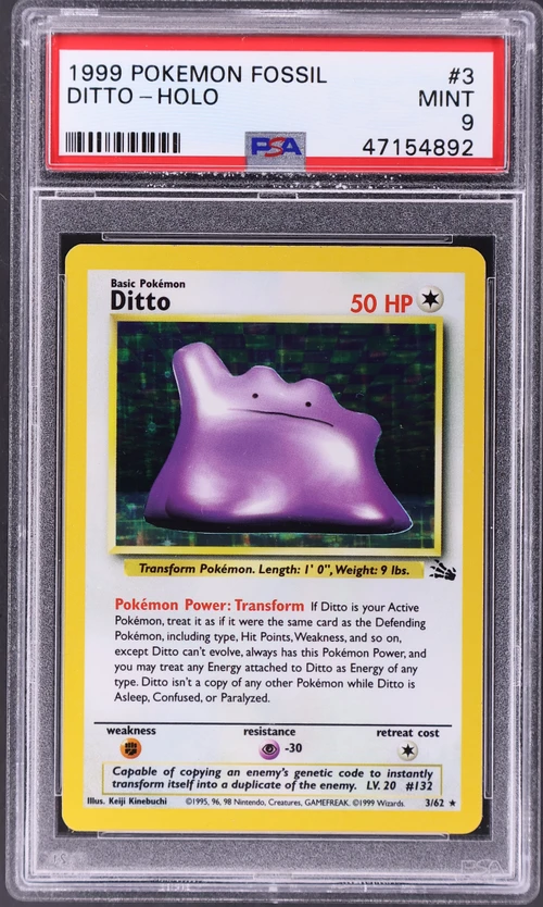 1999 Pokemon Fossil #3 Ditto-Holo