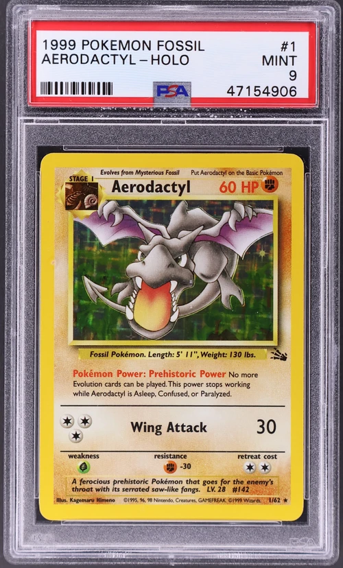 1999 Pokemon Fossil #1 Aerodactyl-Holo