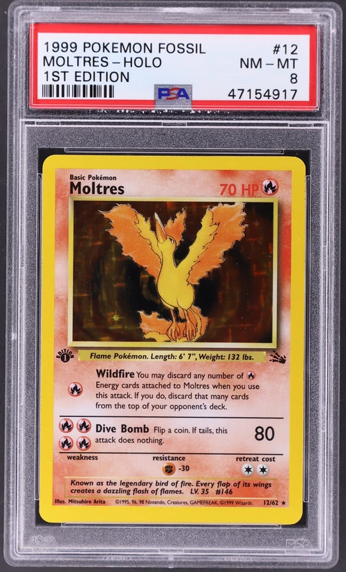 1999 Pokemon Fossil #12 Moltres-Holo 1st Edition
